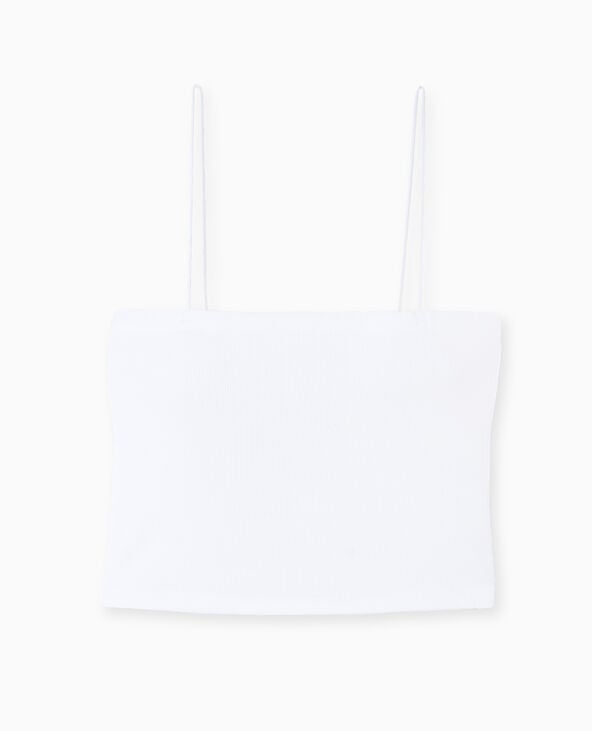 Pimkie Top Bandeau Court Avec Bretelles Fines - Blanc