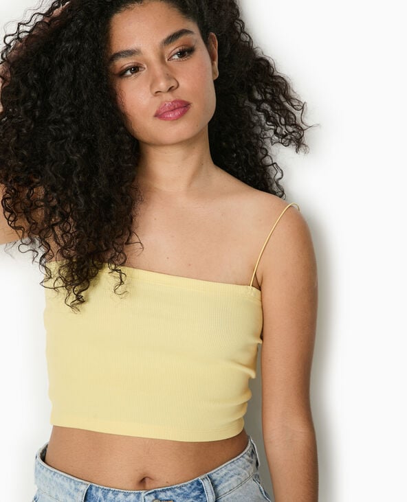 Pimkie Top Bandeau Court Avec Bretelles Fines - Jaune Pâle