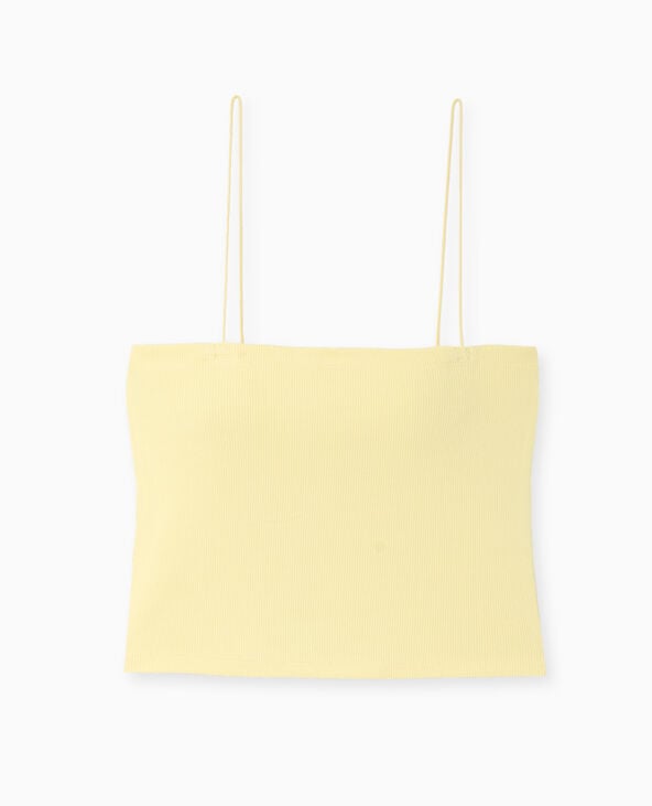 Pimkie Top Bandeau Court Avec Bretelles Fines - Jaune Pâle