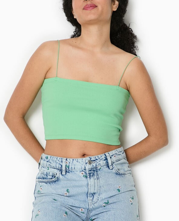 Pimkie Top Bandeau Court Avec Bretelles Fines - Vert Clair
