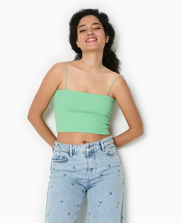 Pimkie Top Bandeau Court Avec Bretelles Fines - Vert Clair