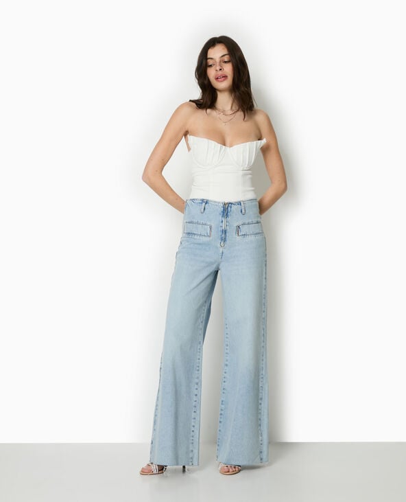 Pimkie Top Bustier Avec Balconnets Coquillages - Blanc