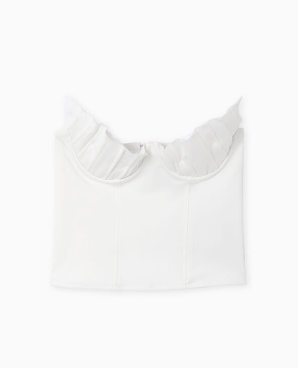 Pimkie Top Bustier Avec Balconnets Coquillages - Blanc