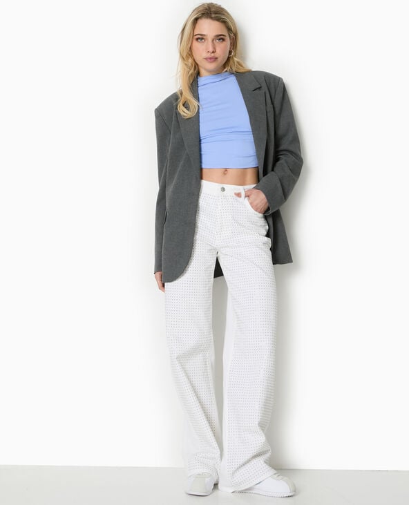 pimkie Top col montant avec fronces côtés - Bleu clair