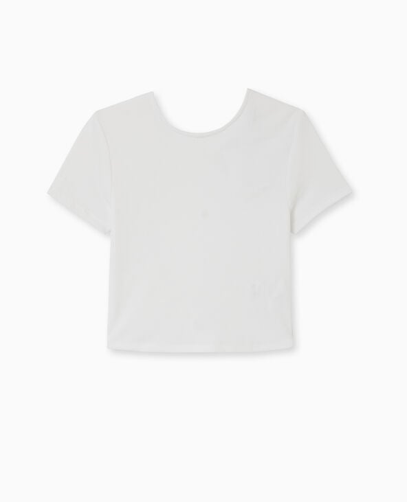 Pimkie Top Court Dos Ouvert Avec Liens Coulissés - Blanc