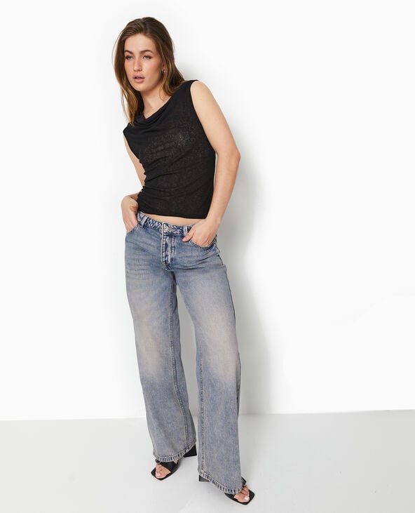 Pimkie Top En Maille Légère Avec Encolure Bénitier - Noir