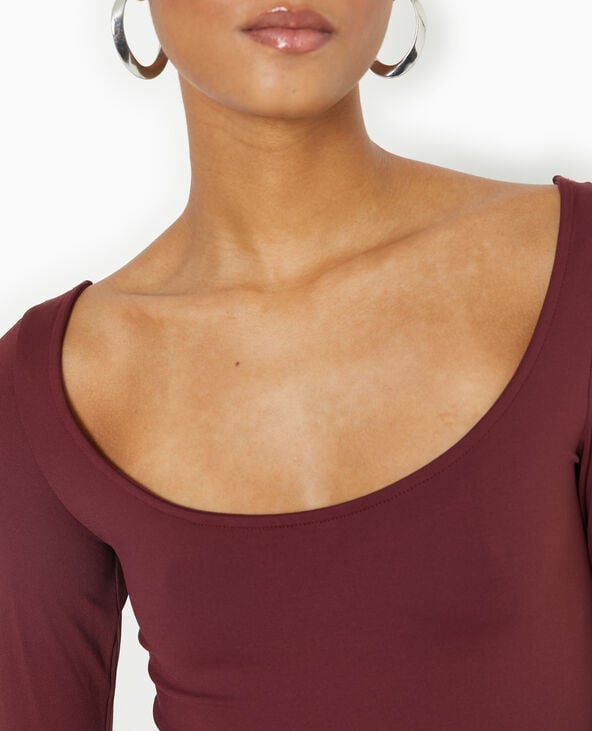 Pimkie Top Manches Longues Encolure Danseuse - Bordeaux
