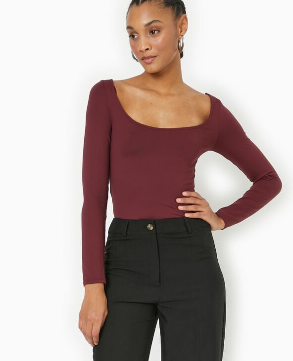 Pimkie Top Manches Longues Encolure Danseuse - Bordeaux