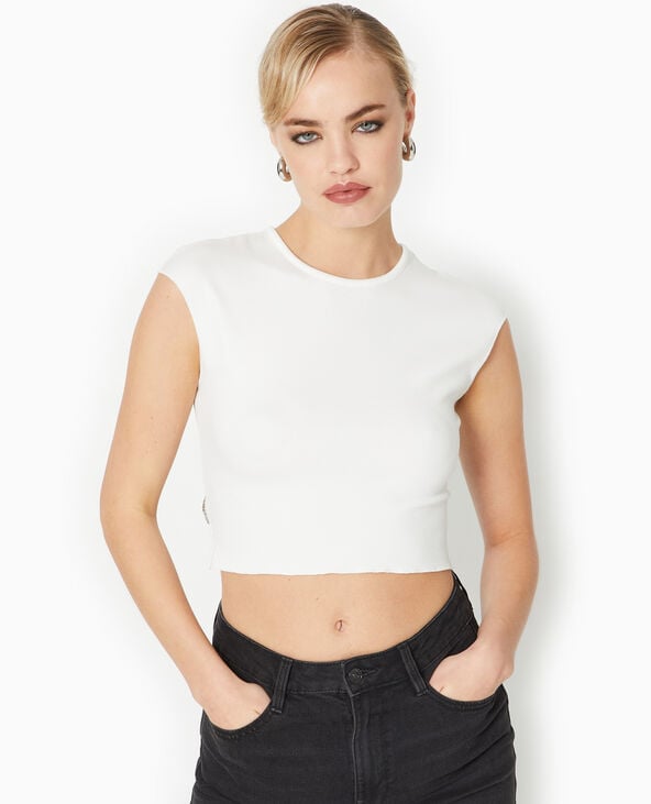 pimkie Top sans manches avec dos ouvert et strass - Blanc
