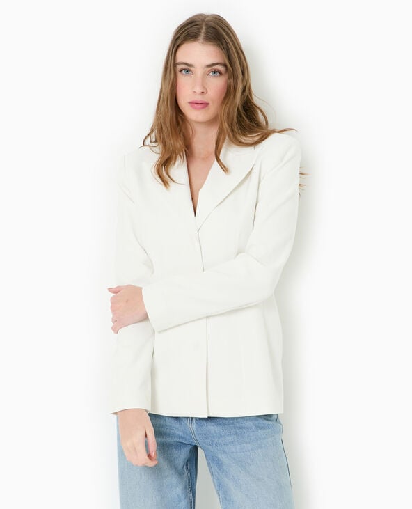 Pimkie Veste Blazer Cintrée Avec Boutons Pressions - Blanc