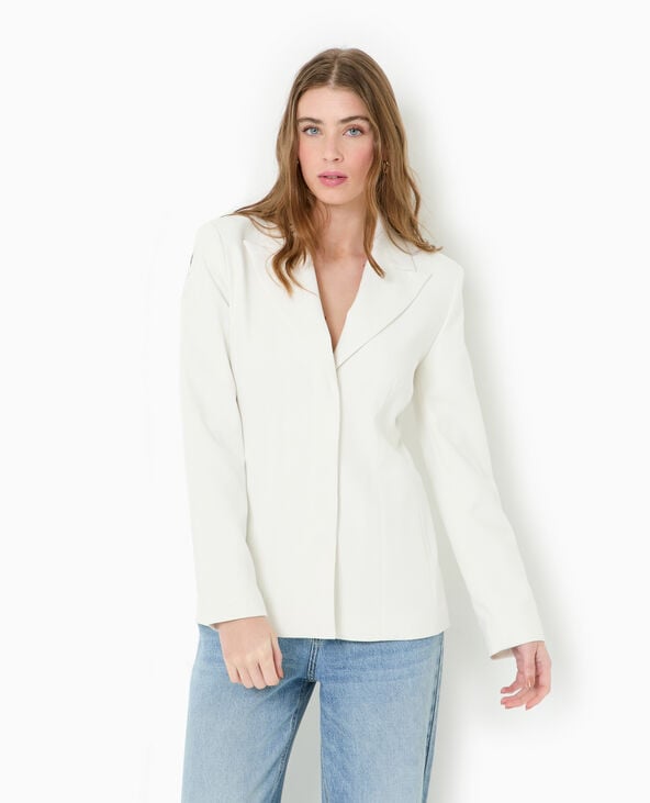 Pimkie Veste Blazer Cintrée Avec Boutons Pressions - Blanc