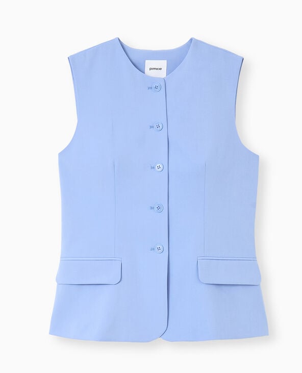 Pimkie Veste Blazer Sans Manches Esprit Gilet De Barman - Bleu