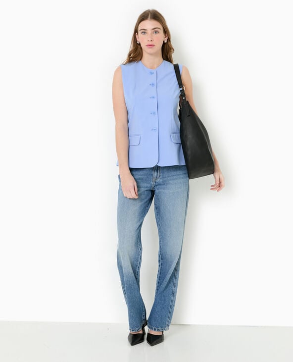 pimkie Veste blazer sans manches esprit gilet de barman - Bleu