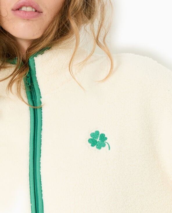 Pimkie Veste En Polaire Ultra Douce Avec Bords Contrastés - Blanc