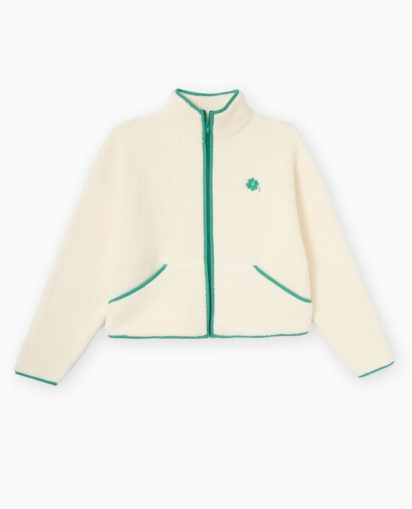 Pimkie Veste En Polaire Ultra Douce Avec Bords Contrastés - Blanc