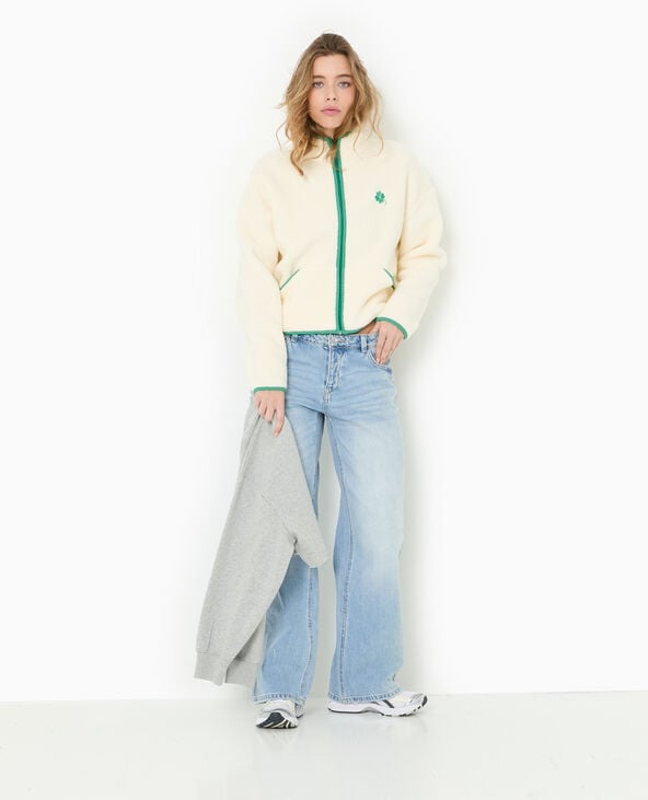 Pimkie Veste En Polaire Ultra Douce Avec Bords Contrastés - Blanc