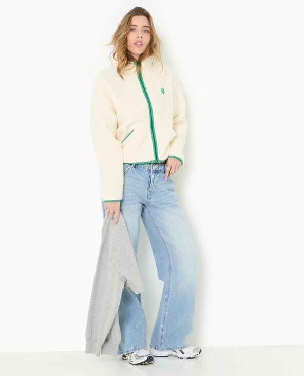 pimkie Veste en polaire ultra douce avec bords contrastés - Blanc