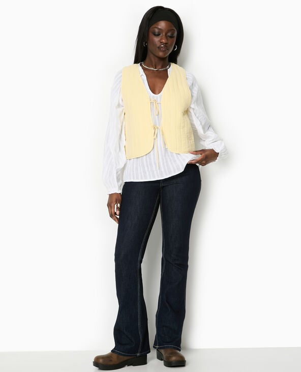 pimkie Veste sans manches en gaze de coton matelassée - Beige