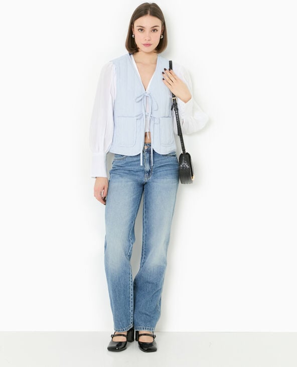 pimkie Veste sans manches matelassée avec rayures - Bleu