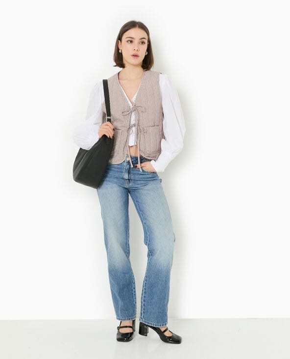 pimkie Veste sans manches matelassée avec rayures - Marron