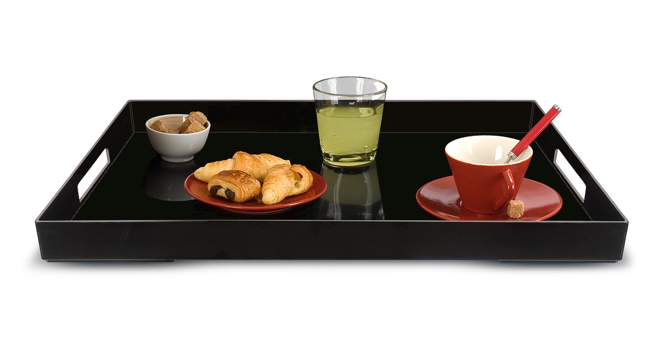 Platex Plateaux Vestah Angles 60x40 Cm (lot De 4) Lumière / Noir