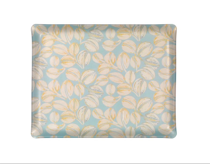 platex Plateau Acrylique Feuilles Bleu