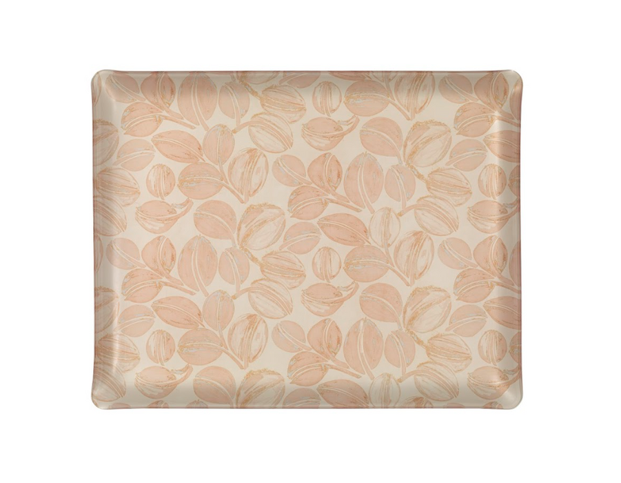 platex Plateau Acrylique Feuilles Rose