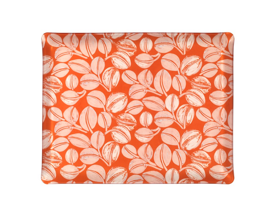 platex Plateau Acrylique Feuilles Terracota