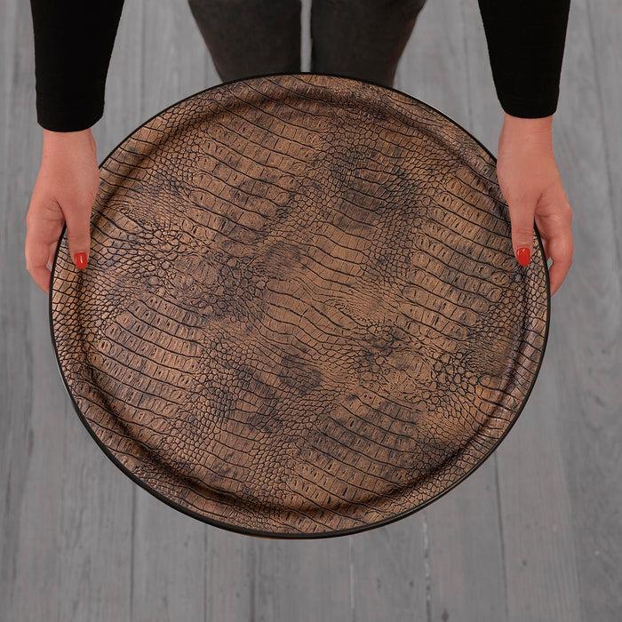 Platex Plateau Limo Croco Brun