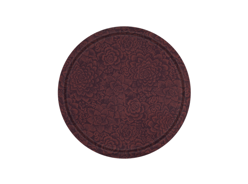 platex Plateau Stratifié Fleurs Chocolat