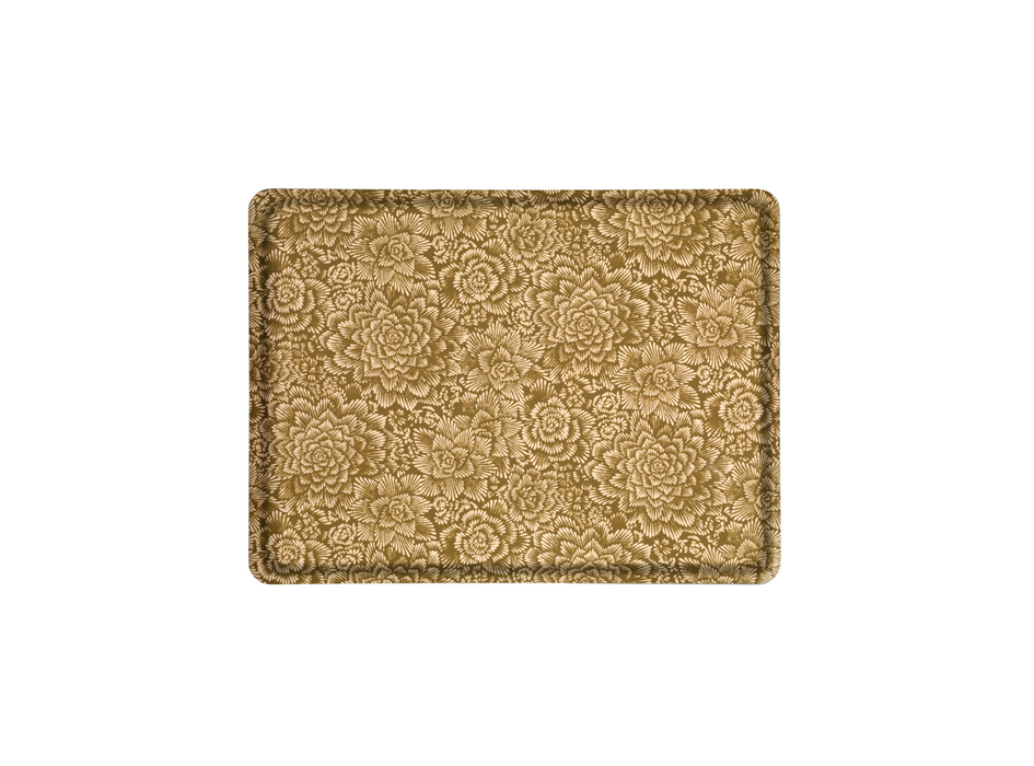 Platex Plateau Stratifié Fleurs Marron Clair