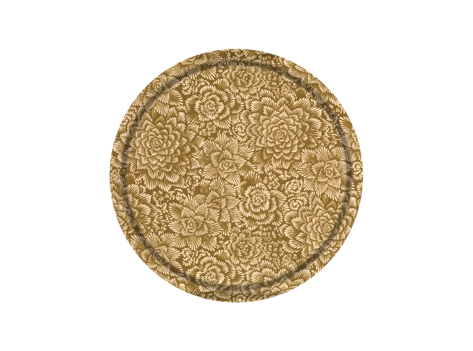 Platex Plateau Stratifié Fleurs Marron Clair