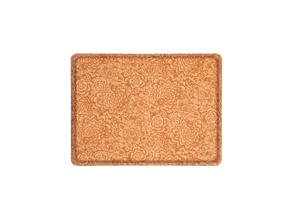 Platex Plateau Stratifié Fleurs Ocre