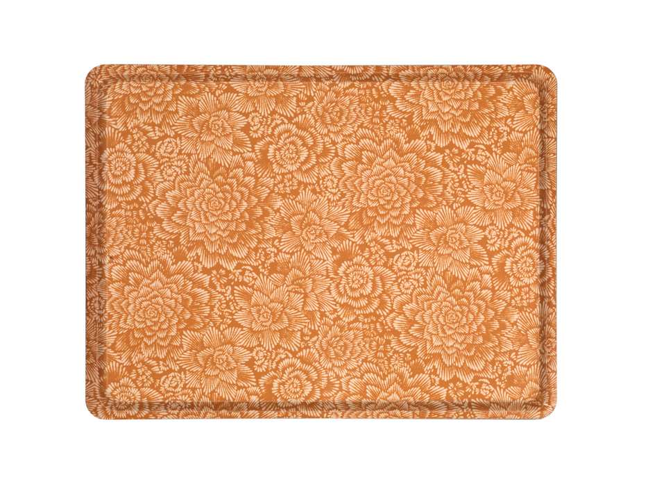 Platex Plateau Stratifié Fleurs Ocre