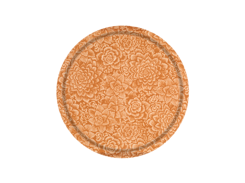 platex Plateau Stratifié Fleurs Ocre