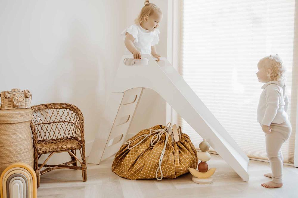 Play & Go Organic Grid Mustard Sac De Rangement - Tapis De Jeux