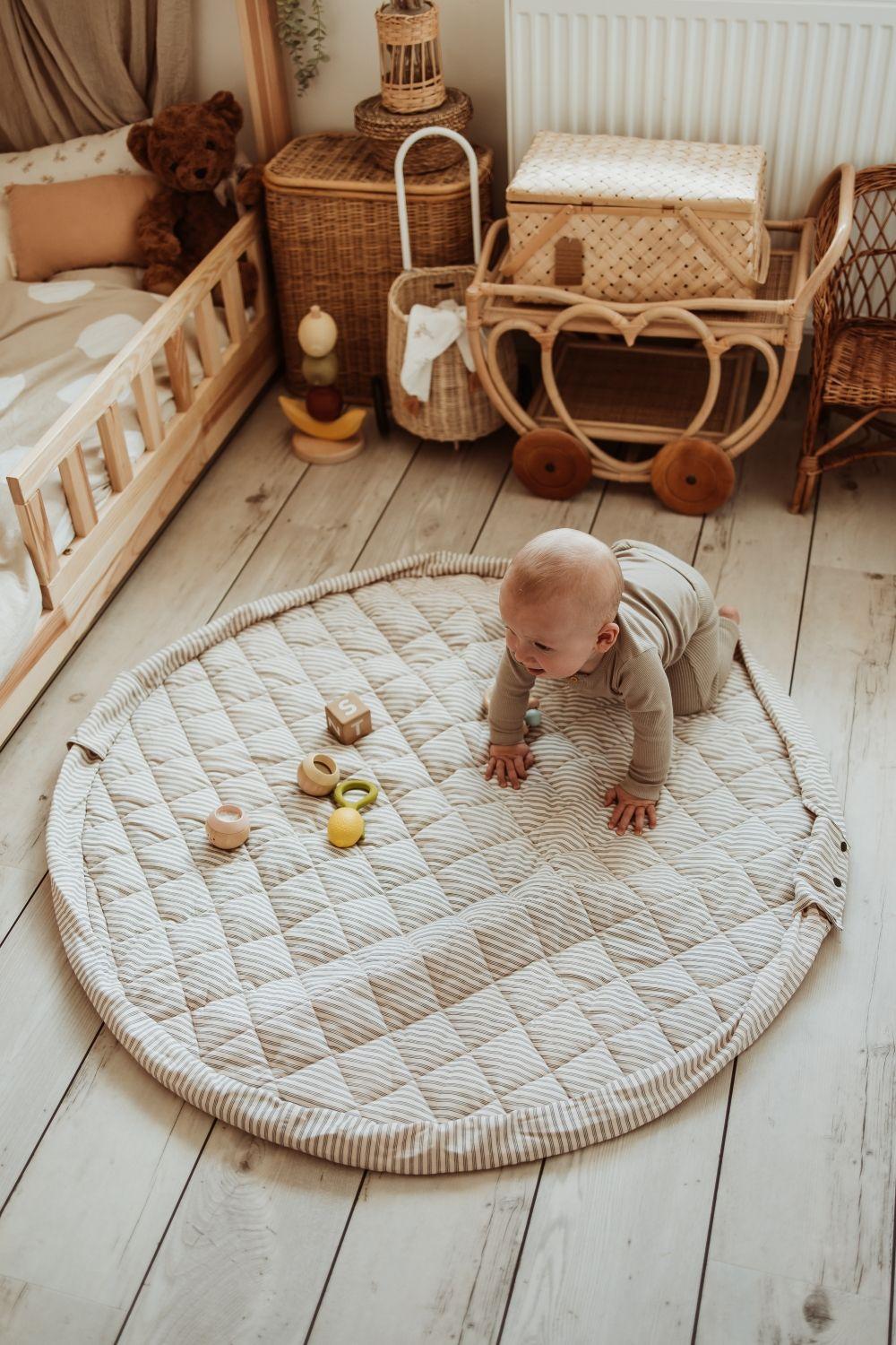 Play & Go Tapis D'éveil Coton Bio - Stripes Blue