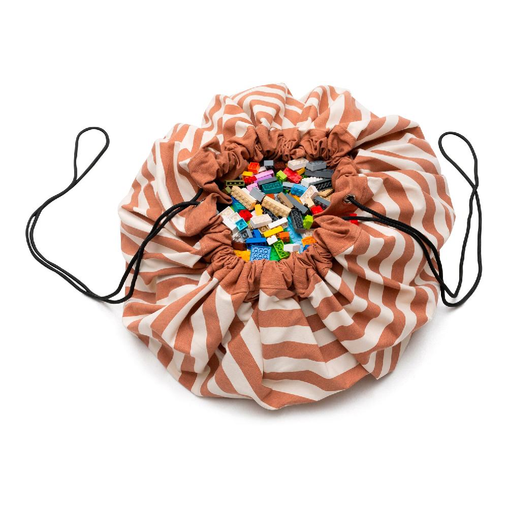 play & go Stripes Brown Sac De Rangement - Tapis De Jeux