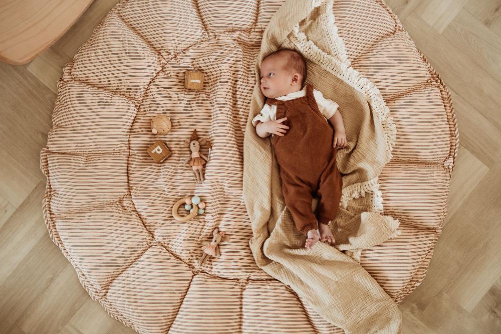 Play & Go Tapis D'éveil Coton Bio - Bloom Stripes Brown