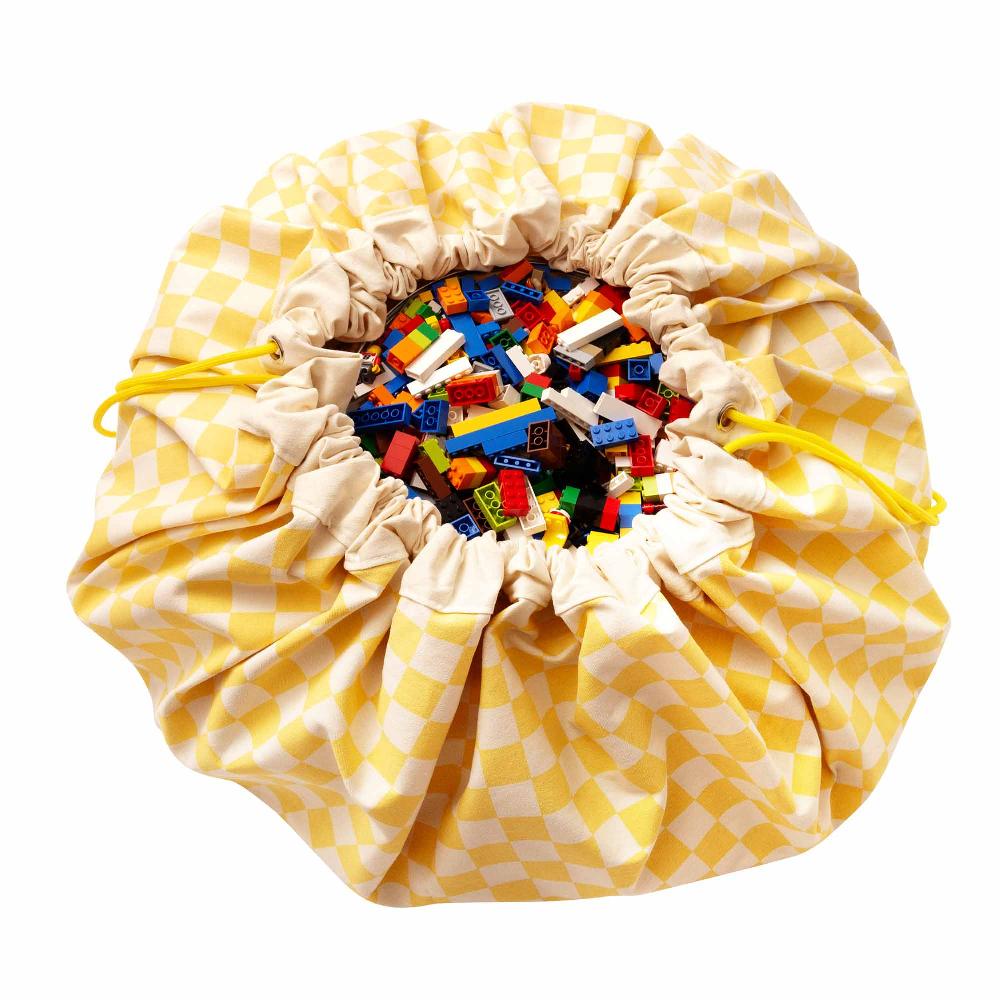 play & go Vichy Yellow Sac De Rangement - Tapis De Jeux