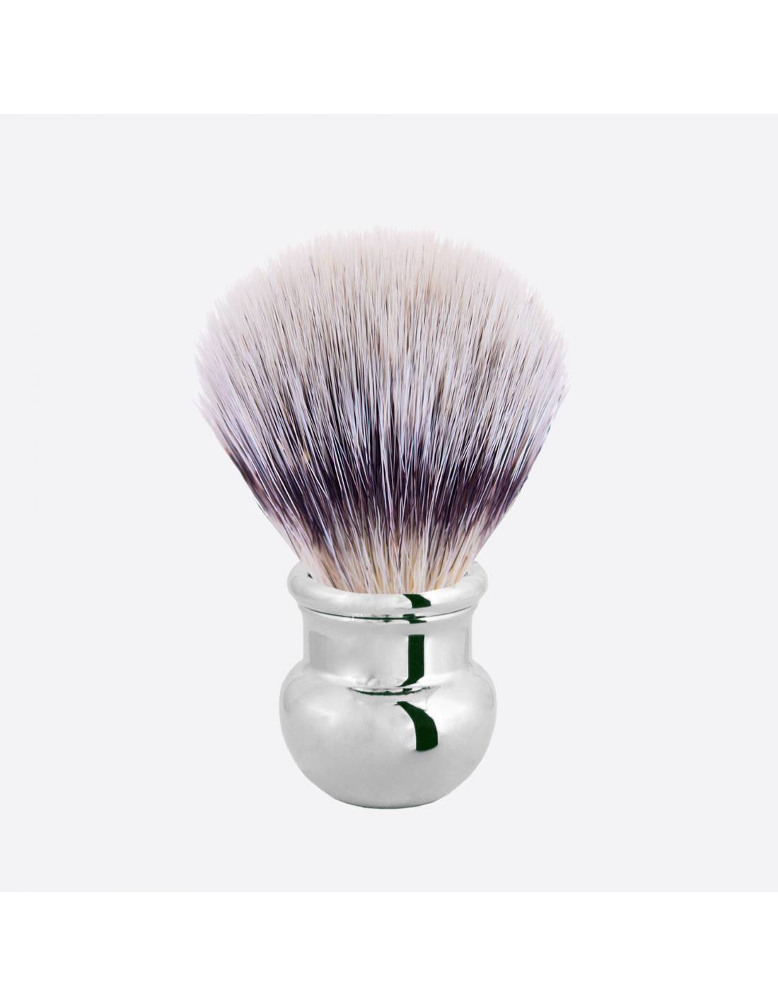 plisson Blaireau Boule fibre "Blanc Haute Montagne" finition palladium