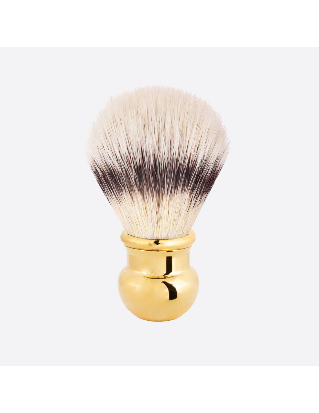 plisson blaireau fibre "Blanc Haute Montagne" finition or Boule