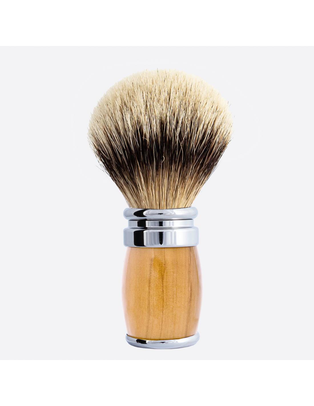 plisson Blaireau Joris olivier Blanc Haute Montagne finition chrome