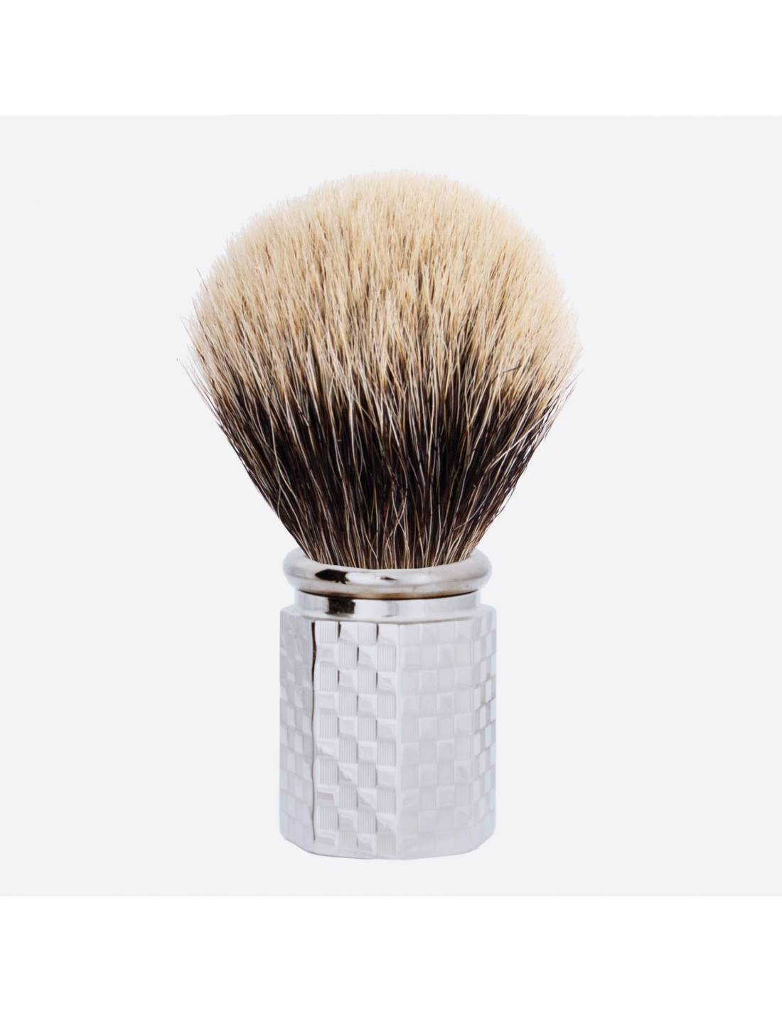 plisson Blaireau Octogonal Blanc Haute Montagne Finition palladium motif carreaux