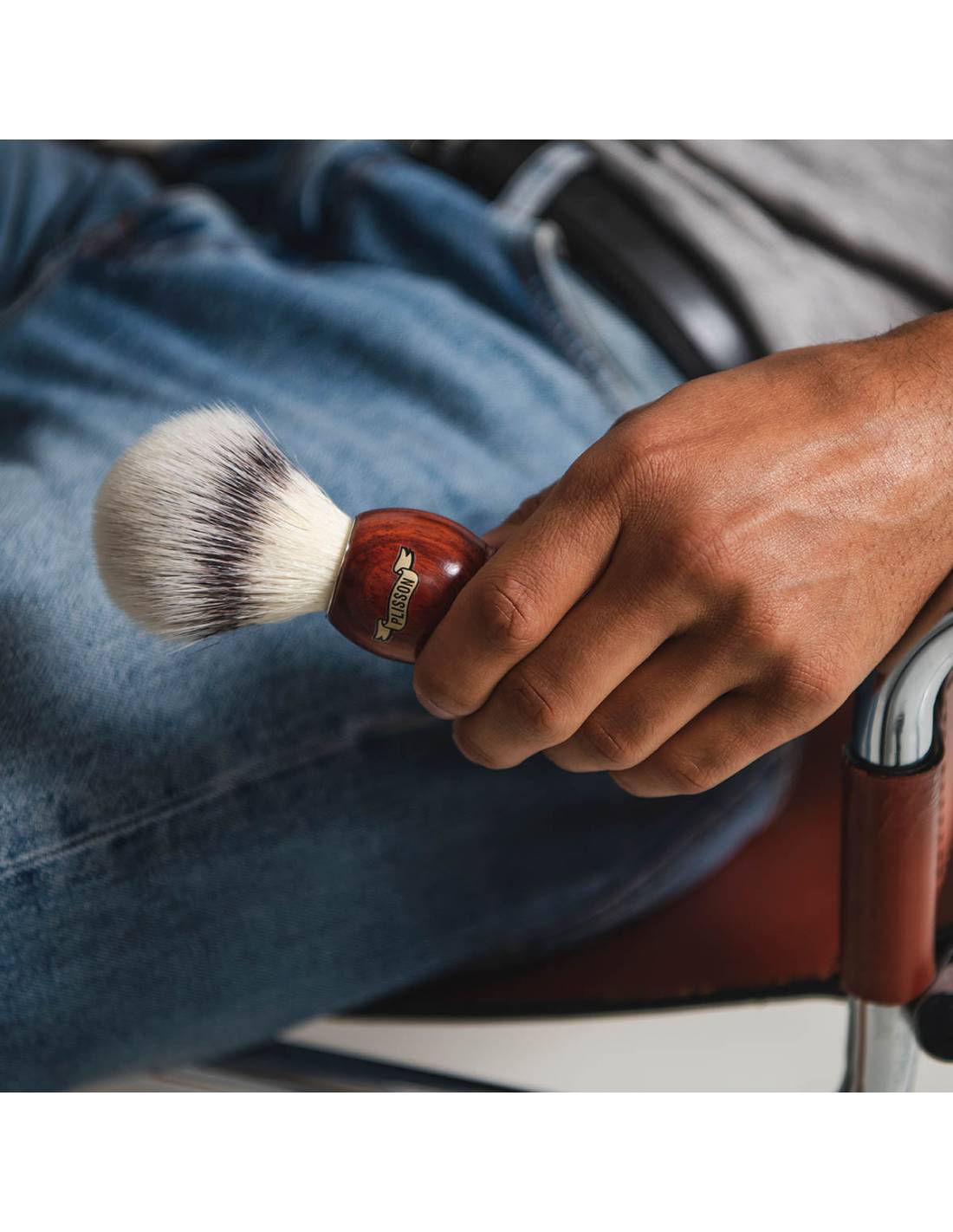 Plisson Blaireau Original Padouk Et Fibre "Blanc Haute Montagne"