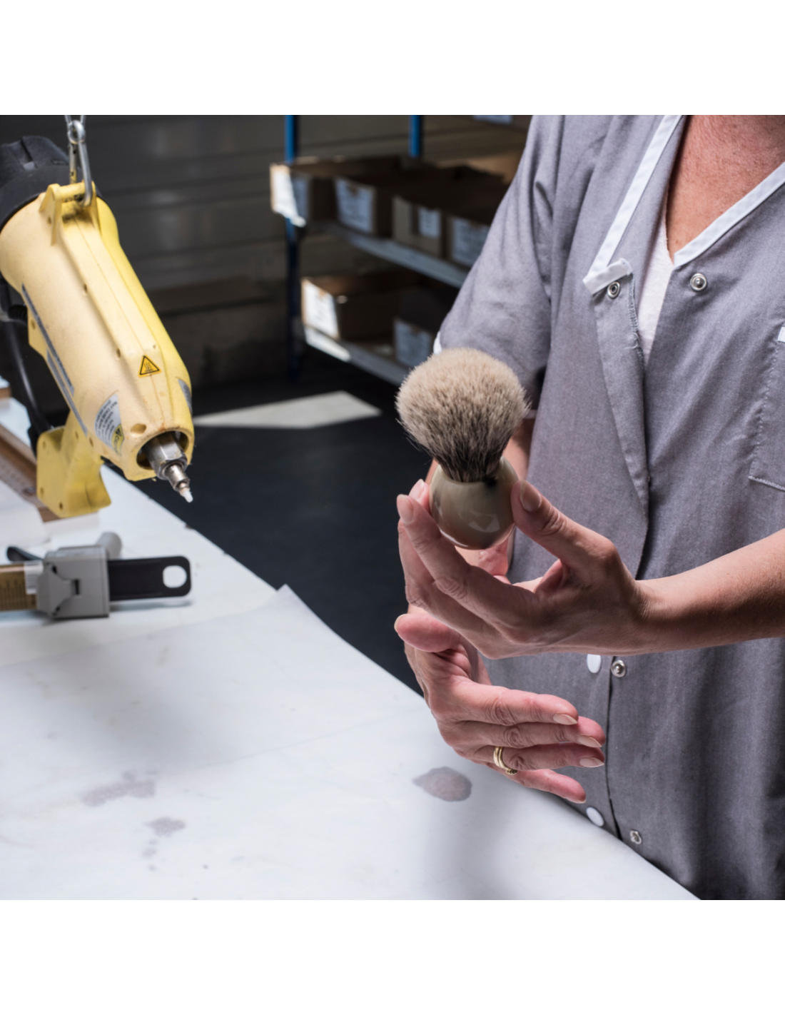 Plisson Blaireau Corne Gris Européen