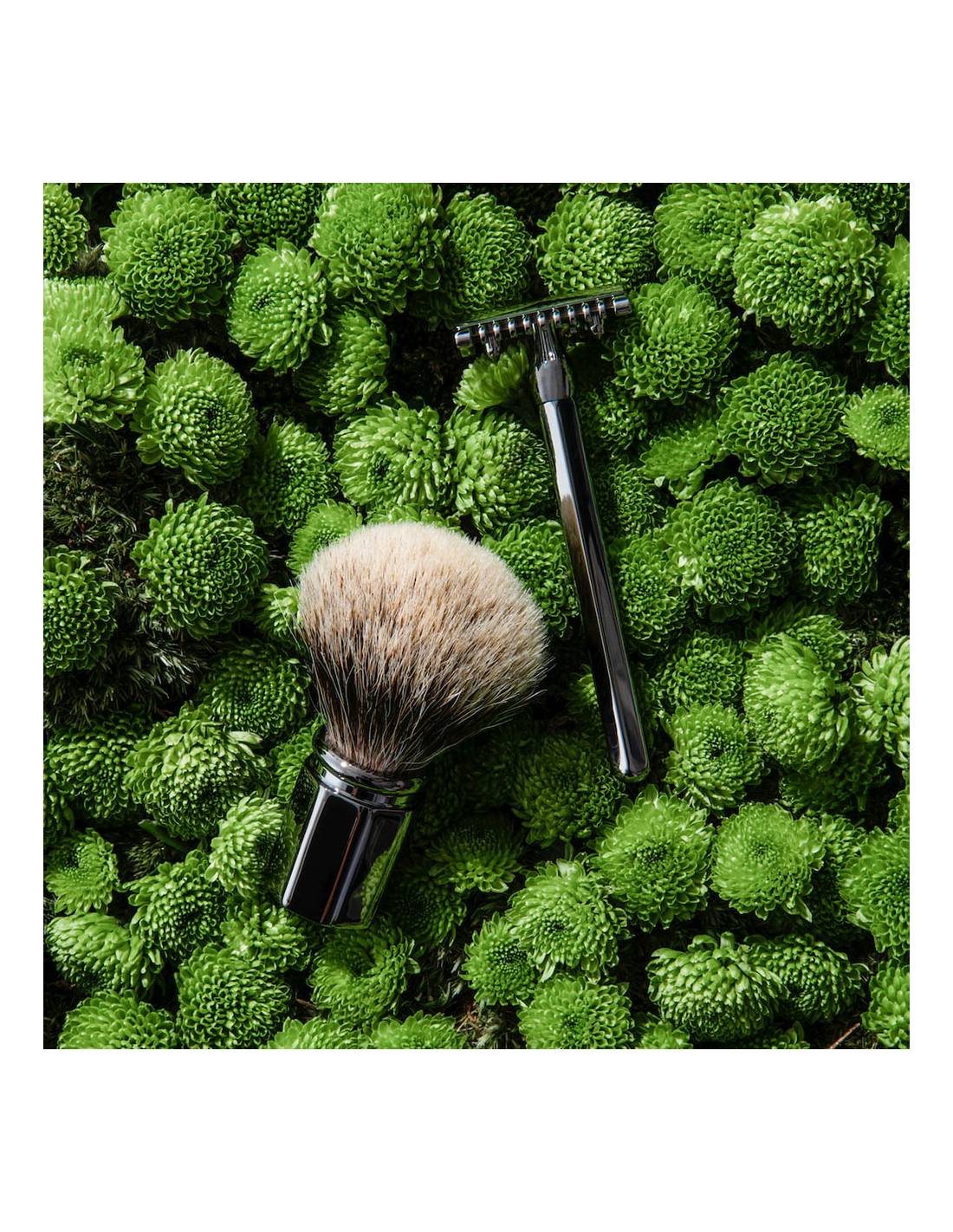 Plisson Blaireau Octogonal Gris Européen Ruthénium