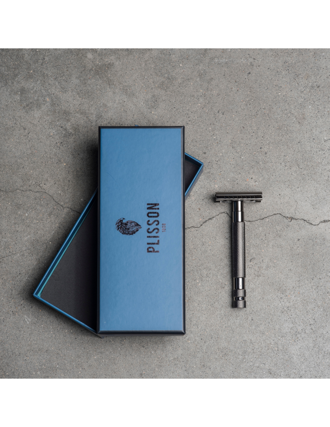 Plisson Rasoir De Sûreté Essentiel Acier Noir