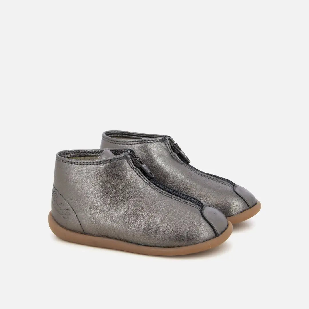 pom dapi HOME ZIP SL Cuir métallisé Gris