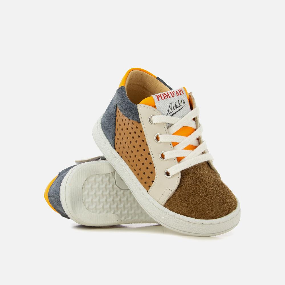 Pom Dapi MOUSSE LACE PERFO CUIR LISSE MULTI